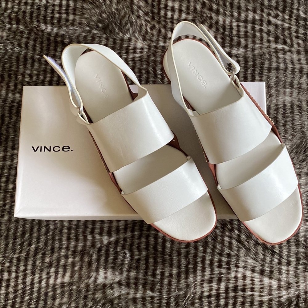 Vince white sandals